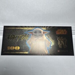 Star Wars Baby Yoda/Grogu Gold/Black Foil Plated Banknote Novelty Note